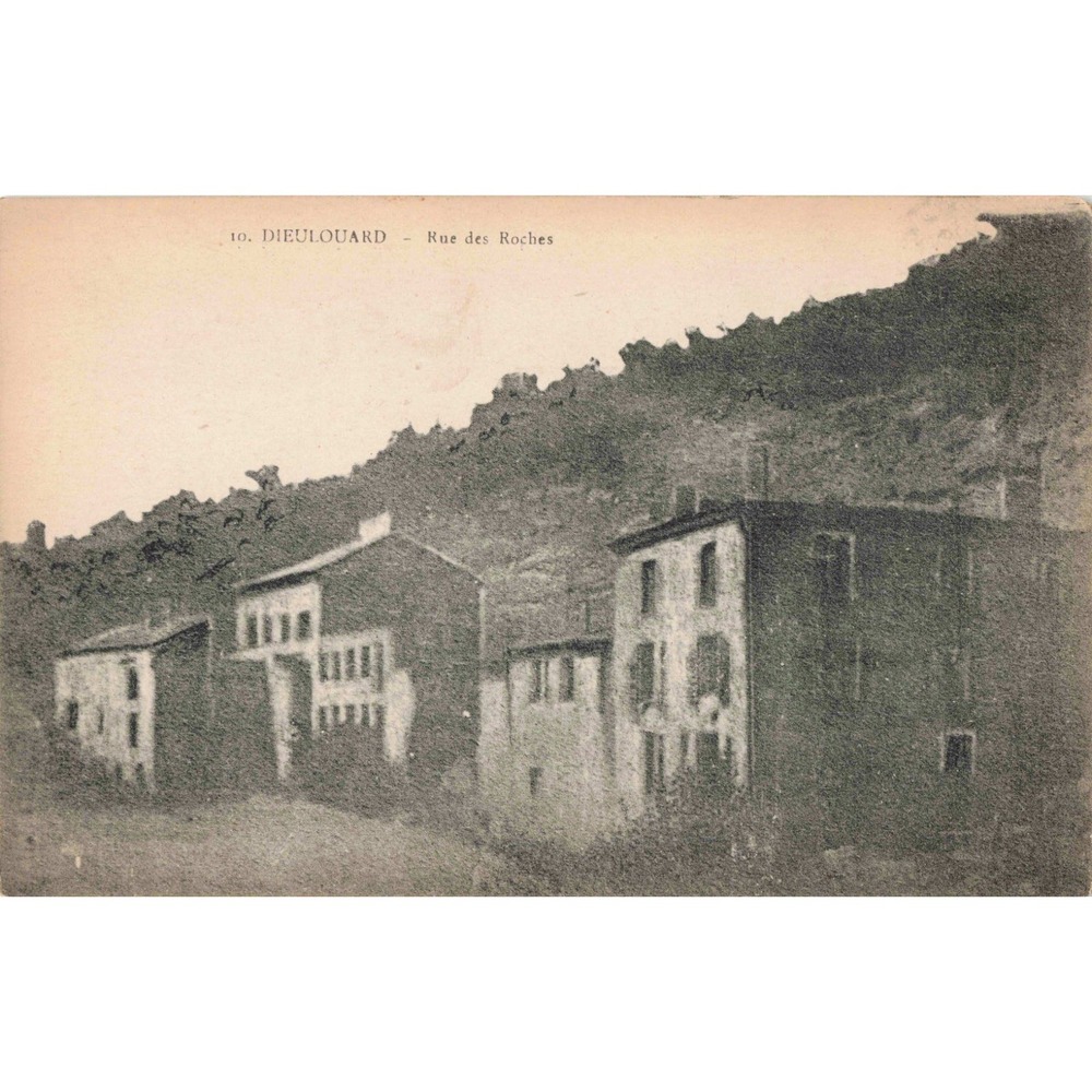 Dieulouard France Rue des Roches Hillside Village View Vintage Postcard c1910